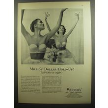 1952 Warner's Strapless Bras Ad - Million Dollar Hold-up (No Clues in sight)