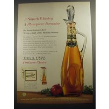 1956 Bellows Partners Choice Whiskey Ad - A superb whiskey a showpiece decanter