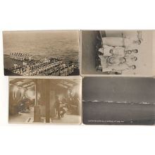 WW1 Canteen Restaurant Army Crew Antique Real Photo 1918 3x Postcard