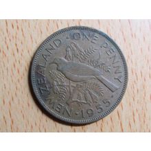 New Zealand 1955 1d Penny Coin
