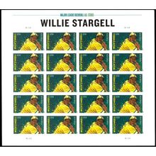 Willie Stargell Baseball Player Sheet of 20 Current Rate Stamps Scott 4696
