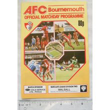 1988 programme AFC Bournemouth v. Walsall
