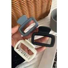 Black Minimalist Frosted Cut Out Hair Claw Clip