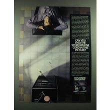 1988 Koss Kordless Stereophones Ad - Can You Find the Cord in this Picture?