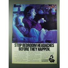 1988 Koss JCK-200 Kordless Stereophone System Ad - Bedroom Headaches
