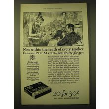 1924 Pall Mall Cigarettes Ad - Now within the reach of every smoker
