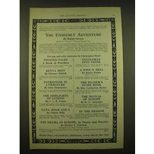 1924 Henry Holt & Company Ad - The Unseemly Adventure by Ralph Straus