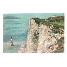 BEACHY HEAD & LIGHTHOUSE, EASTBOURNE used vintage postcard 1964 postmark /