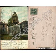 CT New London Postcard John Winthrop Monument Undivided Back ct_box4~1878