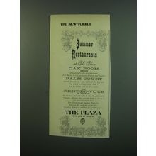 1949 The Plaza Hotel Ad - Summer restaurants at the Plaza