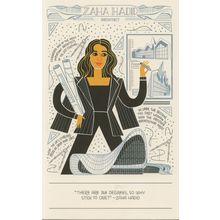 Zaha Hadid Iraq Architect Artist Graphic Designer Postcard