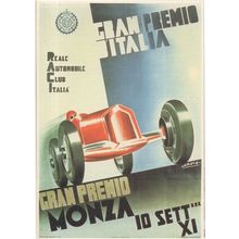 XI Gran Premio D'Italia Monza F1 Grand Prix Rare Poster Postcard