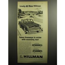 1957 Hillman Cars Ad - Lively all new Hillman takes freeways in stride