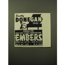 1960 Embers Restaurant Advertisement - Dorothy Donegan Trio