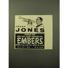 1960 Embers Restaurant Advertisement - Jonah Jones Quartet