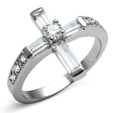 TK2871 - High polished (no plating) Stainless Steel Ring with AAA Grade CZ i...