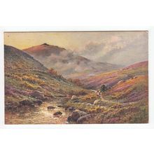 Great Mis Tor Dartmoor Devon Tucks Oilette A De Breanski Jnr Art Postcard 4018