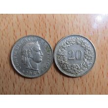 Switzerland 1964 20 Rappen Coin