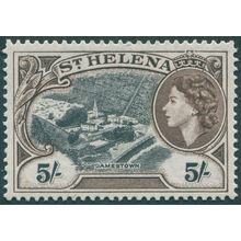 St Helena 1953 5s. black & deep brown SG164 unused