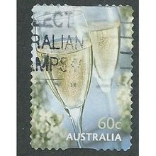 AUS 2011 60c (S/A) 'GREETINGS -CHAMPAGNE GLASSES' FINE USED (EBID36-675)