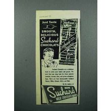 1946 Suchard Chocolate Ad - Just Taste