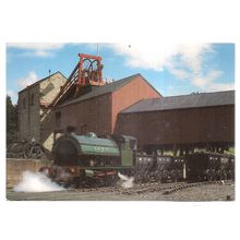 PIT LOCOMOTIVE, Beamish Open Air Museum, Stanley Durham vintage postcard unpost=