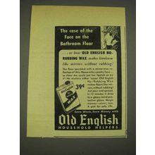 1946 Old English No Rubbing Wax Ad - Case of the Face