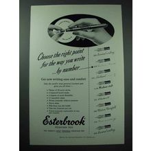 1954 Esterbrook Pen Ad - Choose Point by Number