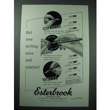 1954 Esterbrook Pen Ad - New Writing Ease and Comfort