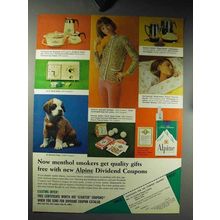1964 Alpine Cigarettes Ad - Menthol Smokers Get Gifts