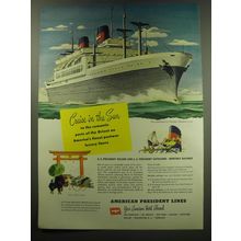 1949 American President Lines Advertisement - S.S. President Cleveland