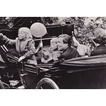 Princess Beatrix & Prince Claus Royalty Car Balloon RPC Postcard