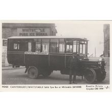 Solid Tyre Bus At Old Whitstable Ice Works Canterbury Tram Postcard