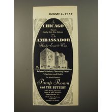 1954 The Ambassador Hotels Ad - In Chicago there is really only one address