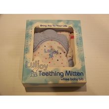 LuliJoy Teething Mitten Set of 2 – Baby Glove Teether Adjustable Strap & Bib