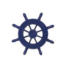 Pack Of 2] Rustic Dark Blue Decorative Ship Wheel 6""