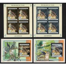 Chad Eagle 2 Sheetlets+2 MSs GOLD SILVER FOIL 2003 MNH MI#2468-2469