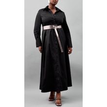 KAREN MILLEN Plus Size Cotton Maxi Woven Shirt Dress NEW (RARE)