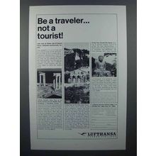 1964 Lufthansa Airlines Ad - Be A Traveler Not Tourist