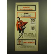 1965 Avianca Airline Ad - Bogota Nonstop Jets