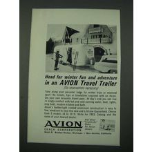 1965 Avion Travel Trailer Ad - Head for Winter Fun and Adventure