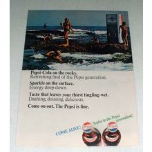 1966 Pepsi-Cola Soda Ad - On the Rocks