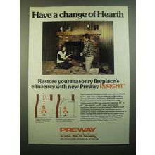 1980 Preway Insight masonry fireplace Ad - Have a Change of Hearth