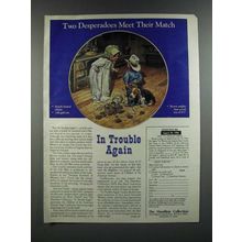 1986 The Hamilton Collection Ad - Trouble Again Plate Children American Frontier