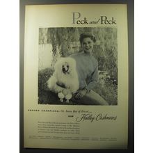 1953 Peck and Peck Hadley Cashmeres Ad - Champions: Ch. Snow Boy of Fircot