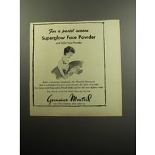 1957 Germaine Monteil Superglow Face Powder Ad - For a pastel season