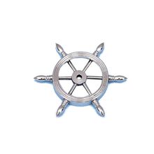 Pack Of 2] Chrome Ship Wheel Paperweight 4""