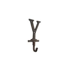 Pack Of 2] Rustic Copper Cast Iron Letter Y Alphabet Wall Hook 6""