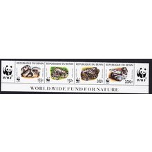 Benin WWF Pythons Bottom Strip WWF Logo 1999 MNH SG#1812-1815 MI#1159-1162