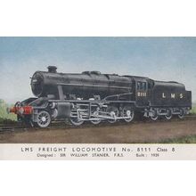LMS Express Passenger Locomotive Class 8 Train Postcard
